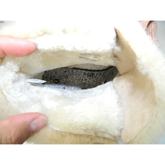 J. Crew 9M Shoes Nordic Wedge Boots Snow Bootie Leather Fur Nude Beige Rose Lace - Picture 14 of 16